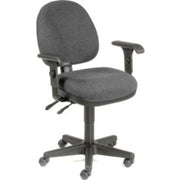 Multifunction Task Chair with Adjustable Armrests by Global Industrial – 24in x 25in x 14in, Plastic, Black, Model 594138BK