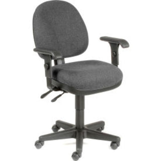 Multifunction Task Chair with Adjustable Armrests by Global Industrial – 24in x 25in x 14in, Plastic, Black, Model 594138BK