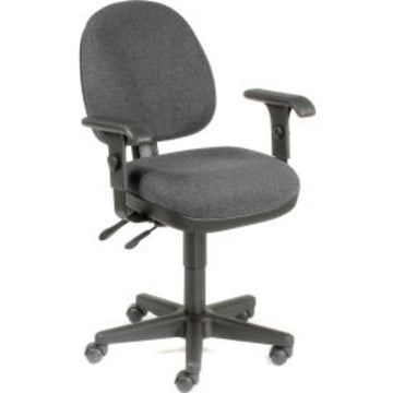Multifunction Task Chair with Adjustable Armrests by Global Industrial – 24in x 25in x 14in, Plastic, Black, Model 594138BK