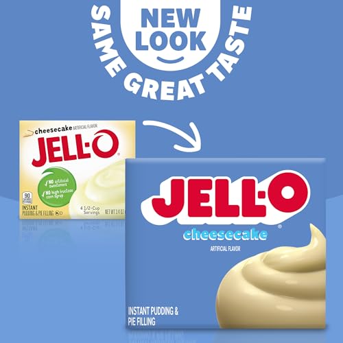 Jell-O CHEESECAKE / 3.4 Ounce (Pack of 5) / White Pudding Mixes