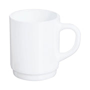 Restaurant Plain Mug 250ml Stackable 6 Cups by Arcoroc – 8 Ounces, Glass, White, Model 36140 (INNER)