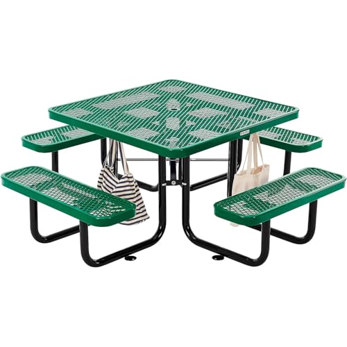 Global Industrial Green / 81D x 81W x 29.5H in / Industrial Picnic Tables