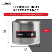 Winco 11 Quart / 750 W / Steel Food Warmers