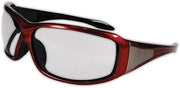 MAGID Protective Eyewear with Red Metallic Frame, 1 Pair, Y90RBAFC