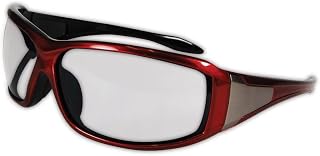 MAGID Protective Eyewear with Red Metallic Frame, 1 Pair, Y90RBAFC