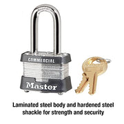 Master Lock 1 / 1 Pack / Silver Keyed Padlocks
