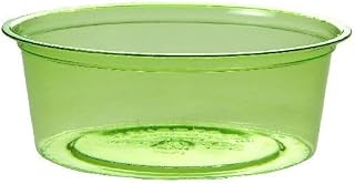 Vegware Compostable Clear Green 2oz Containers Plant-Based PLA Plastic, Case of 2000, Small Portion Condiment Sauce Containers, Renewable Sample Cups, Lid Available, Disposable
