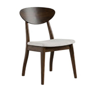 Abigail V Rich Walnut Dining Chair Set of by Starlight Canyon Home – Solid Rubberwood, Fabric, Brown, Pack of 2