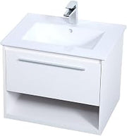 24 Inch Single Bathroom Floating Vanity in White, 714558
