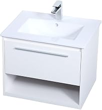 24 Inch Single Bathroom Floating Vanity in White, 714558