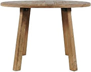 Starlight Canyon Home Solid Acacia Mango Wood Round Dining Table, Distressed-Finish Farmhouse Pedestal Table for 4 to 6, Rustic Unfinished Brown