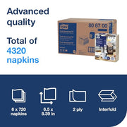 Tork Natural / 8.4" x 6.5" / 1 Disposable Napkins