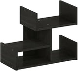 Furnifact Espresso Wooden Desktop Bookshelf Storage Organizer, Compact Design with Multiple Shelves, Made of Durable Composite Wood for Office and Home Use