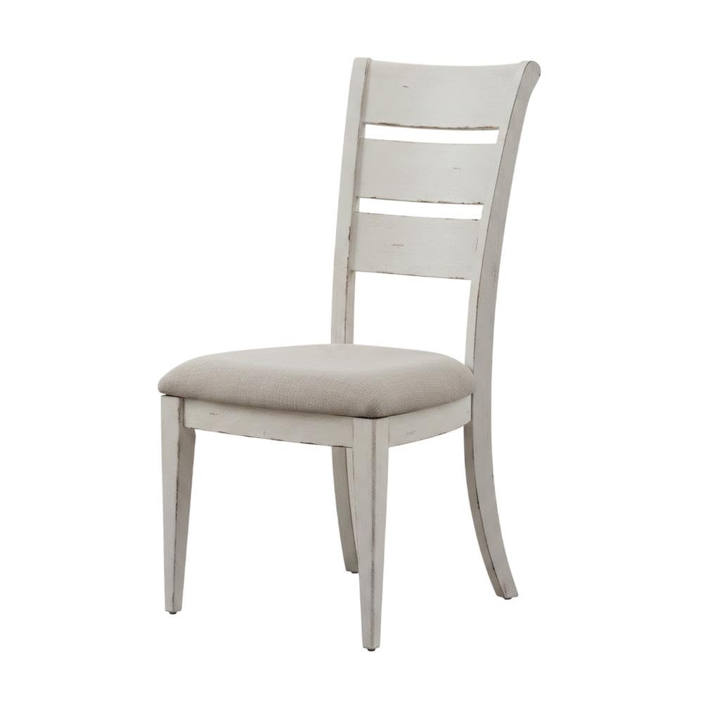 Solid Wood Ladder-Back Side Chairs Set of by Starlight Canyon Home – Poplar Solids, Paint Grade and amp, Spruce Veneers, White, Pack of 2