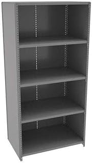 Tennsco Closed Commercial Steel Shelving, Five-Shelf, 36w x 24d x 75h, Medium Gray