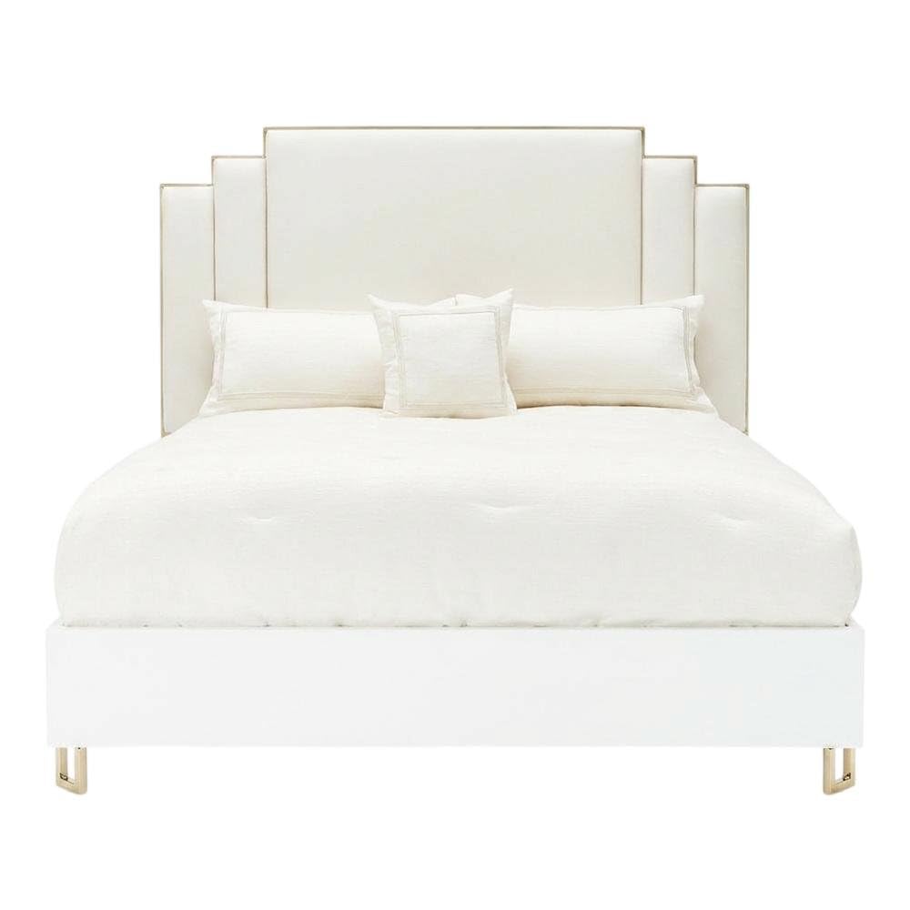 Cloud White Upholstered Eastern King Bed by Starlight Canyon Home – Manufactured Wood, White