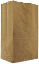 General 1/8 BBL 57# Squat Paper Bag, Natural Grocery Sack, Brown, 500-Bundle - Includes 500 bags.
