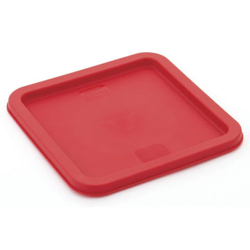 Polycarbonate Lid for 6 & 8 Qt Food Storage Containers - 9" L x 9" W x 63/100" H by HUBERT – Plastic, Red, Model 105009