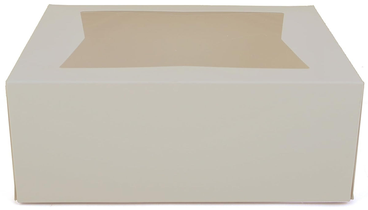 Southern Champion Tray 24223 Paperboard White Window Bakery Box – 10-1/4" Length x 8" Width x 4" Height (Case of 200)