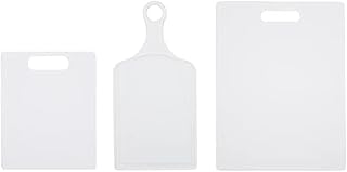 Farberware Cutting Boards for Kitchen, 3-Piece Poly Board Set, Reversible Plastic Cutting Board Set with Hand Holes, Dishwasher Safe, Food Prep and Charcuterie Boards, BPA-Free Polypropylene