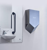 Airblade V Hand Dryer by Dyson – 4"L x 9.25"W x 15.5"H, Plastic, Nickel, Model 307174-01