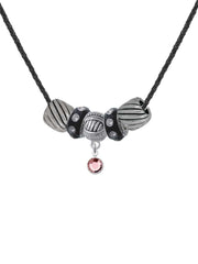 Crystal Light Pink Channel Drop Black Beaded Necklace by Delight Jewelry – Crystal, Pink