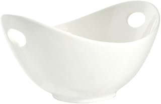 10 Strawberry Street Whittier 7.75"/16 Oz Curve Bowl with Cut-Outs, Set of 4, White