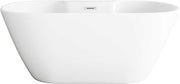 59" Bathtub In Glossy White With Chrome Trim