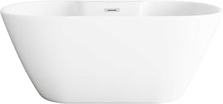 59" Bathtub In Glossy White With Chrome Trim