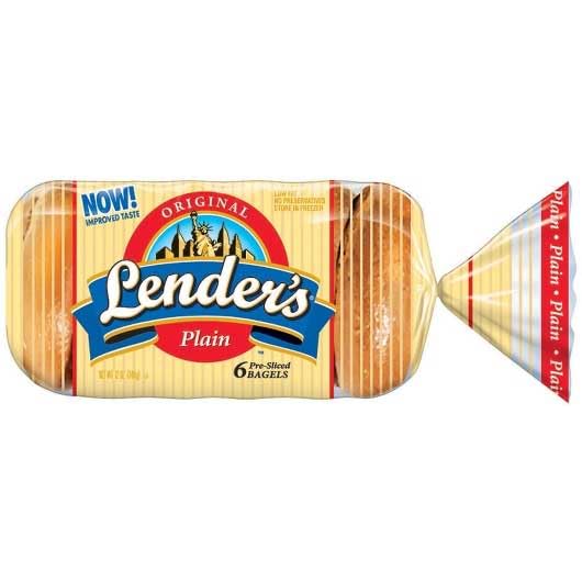 Lenders Plain Sliced Bagel by Pinnacle Foods – 2 Ounce (Pack of 12), Pack of 12