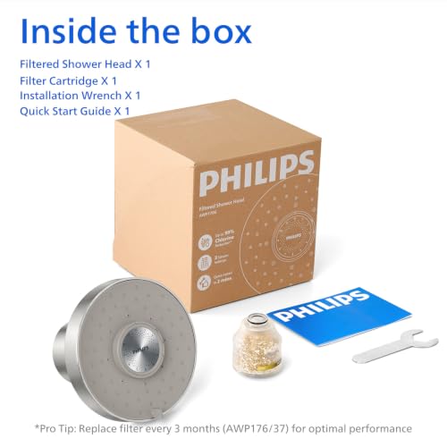 PHILIPS Brushed Nickel / Filtered Shower Head / Modern Fixed Showerheads