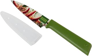 Kuhn Rikon COLORI+ Paring Knife with Sheath, Stainless Steel Small Kitchen Knife for Fruit, Vegetable & Peeling Prep, 3.54-Inch Blade, Hot & Spicy Limited Edition