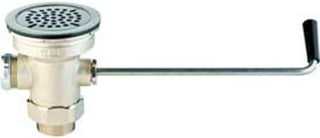T&S Brass Waste Drain Valve, Twist Handle, 3-1/2 X 2 & 1-1