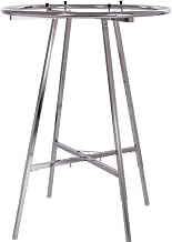 Econoco 36" Diameter Round Folding Rack Bundle + Add-On Round Hangrail | Chrome folding rack with 360° garment access, professional-grade durability, folds flat for compact storage
