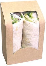 PacknWood 210WRAPX Brown Wrap/Cookie Sleeve with Window - 600 / CS