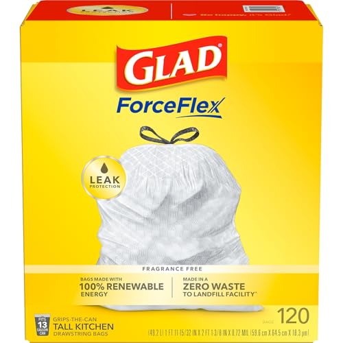 Glad 1 / 120 Count (Pack of 1) / White Trash Bags