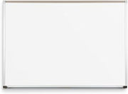 Best-Rite Classroom Deluxe Porcelain Steel Dry Erase Whiteboard, 4 x 10 Feet Magnetic Markerboard With Aluminum Trim & Map Rail (202AK-25)