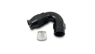 High Flow PTFE Lined Hose End Fitting 120 Degree -8 AN by Vibrant Performance – Stock, Aluminum, Black, Model 28208