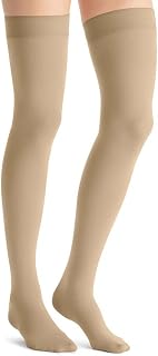 JOBST Opaque Compression Stockings, 20-30 mmHg, Thigh High, Sensitive Band, Closed Toe, Natural, Pretite - Choose Your Size