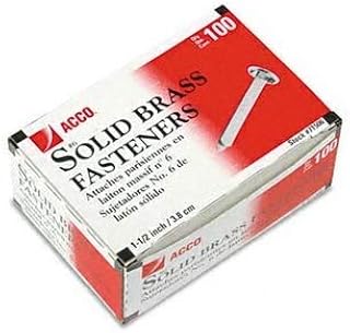 ACCO Brands ACCO Brass Prong Paper Fasteners FASTENER,BRASS,1.5"RND HD (Pack of10)