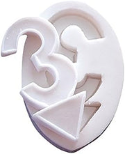 Silikomart 71.103.00.0096 Moule Pour Pâte à Sucre SLK003 Numéro 3 Silicone Blanc
