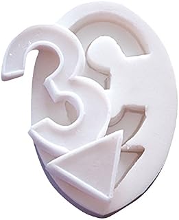 Silikomart 71.103.00.0096 Moule Pour Pâte à Sucre SLK003 Numéro 3 Silicone Blanc