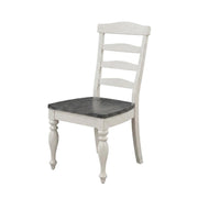 White Ladderback Dining Chairs Set of 2 with Wood Seats by Starlight Canyon Home – Solid Wood, Mahogany, White, Pack of 2