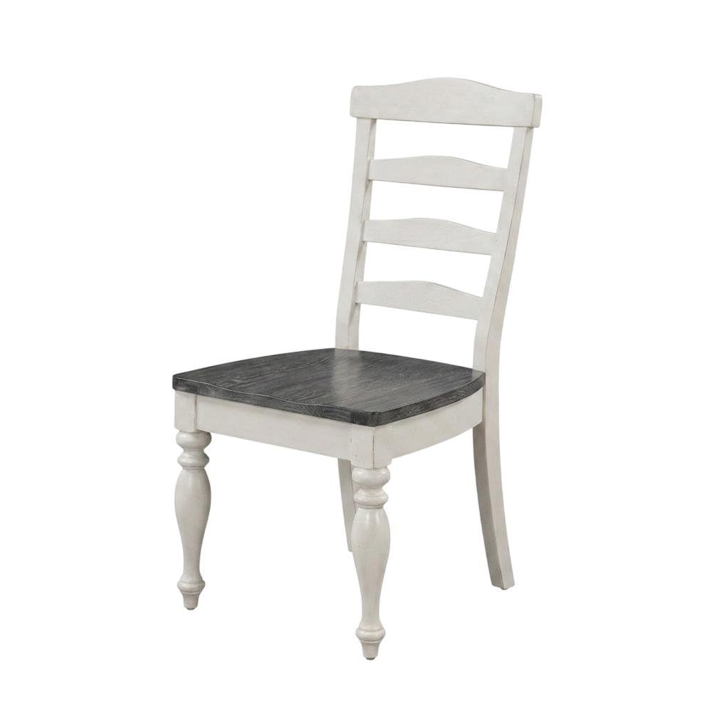 White Ladderback Dining Chairs Set of 2 with Wood Seats by Starlight Canyon Home – Solid Wood, Mahogany, White, Pack of 2