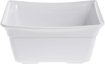 HUBERT Food Pan 1/2 Size White Curveware - 9 7/8" L x 12" W x 6" D