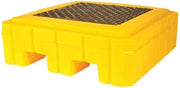UltraTech 9607 Premier Polyethylene Ultra-Spill Pallet P1 Plus with Drain, 800 lbs Capacity, 5 Year Warranty, Yellow