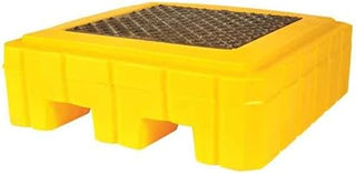 UltraTech 9607 Premier Polyethylene Ultra-Spill Pallet P1 Plus with Drain, 800 lbs Capacity, 5 Year Warranty, Yellow