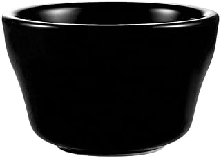 CAC China LV-4-BLK Bouillon Black 7.25oz 4" Stoneware Round, Color, Set of 36