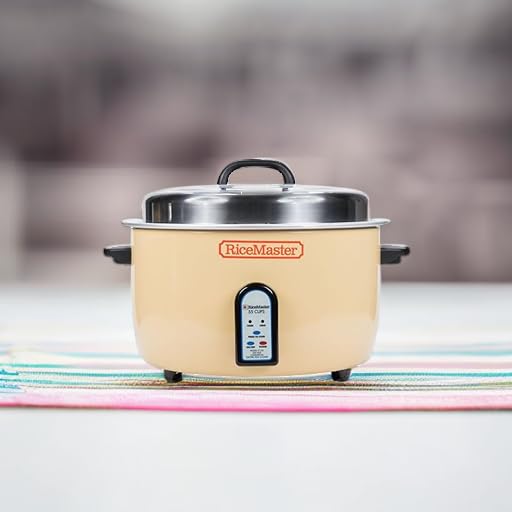 Town RiceMaster Rice Cooker/Steamer electric 55 cup capacity by Town Food Service – 55.0 cups, Stainless Steel, Beige, Model 57155