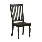 Rubberwood Solid Wood Side Chair with Slat Back by Starlight Canyon Home – Solid + Manufactured Wood, Black